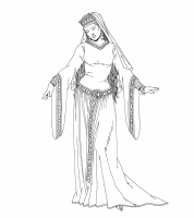 a coloring page of middle ages clothing